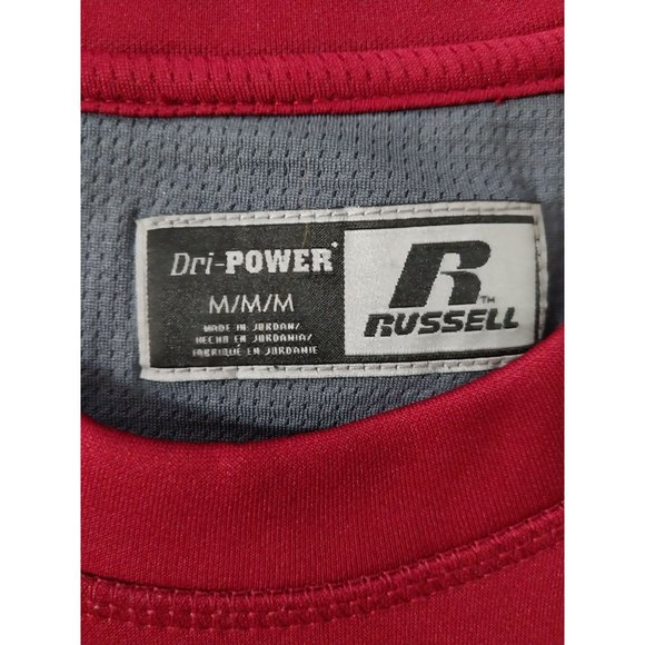 Russell Dri-Power Long Sleeve Pocket Fleece Athletic Sweatshirt Burgundy Men's M - Picture 4 of 9